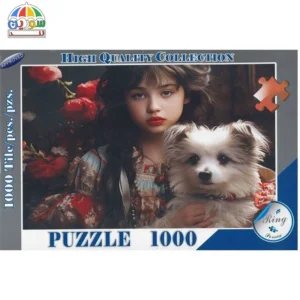 پازل 1000 تکه طرح دختر و سگ